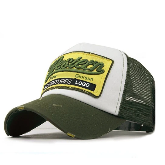 Custom Plain Blank Mesh Embroidered Distressed Baseball Cap Dad Trucker Hat