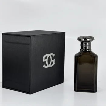Wholesale Customized Color Rectangular Round Shaped 50ml 100ml Black Spray Perfume Glass Bottle