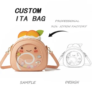 Customized Orange Fruit Shape Ita Bag Supplier with Low MOQ for Transparent Shoulder Bags and Anime Pin Display Designs