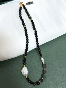 YOB   Platinum Plated  Grade Akoya Pearl Sweater Chain Classic Style 150cm Knot Necklace Spot Wholesale