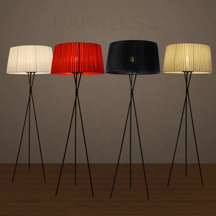 tripod floor lamp red shade