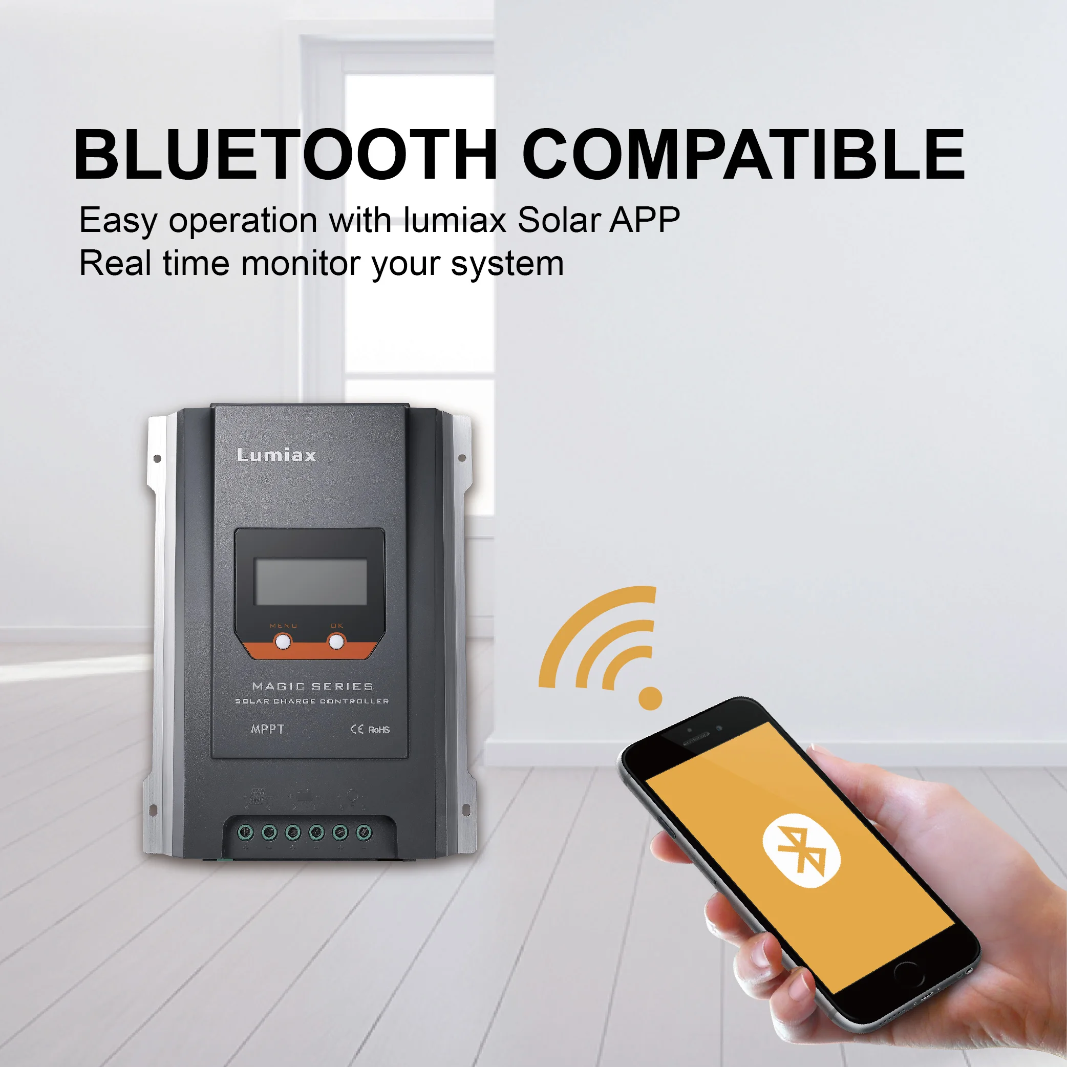 Contrôleur Solaire MPPT 30A Bluetooth – 12V/24V, Avec App, Neuf