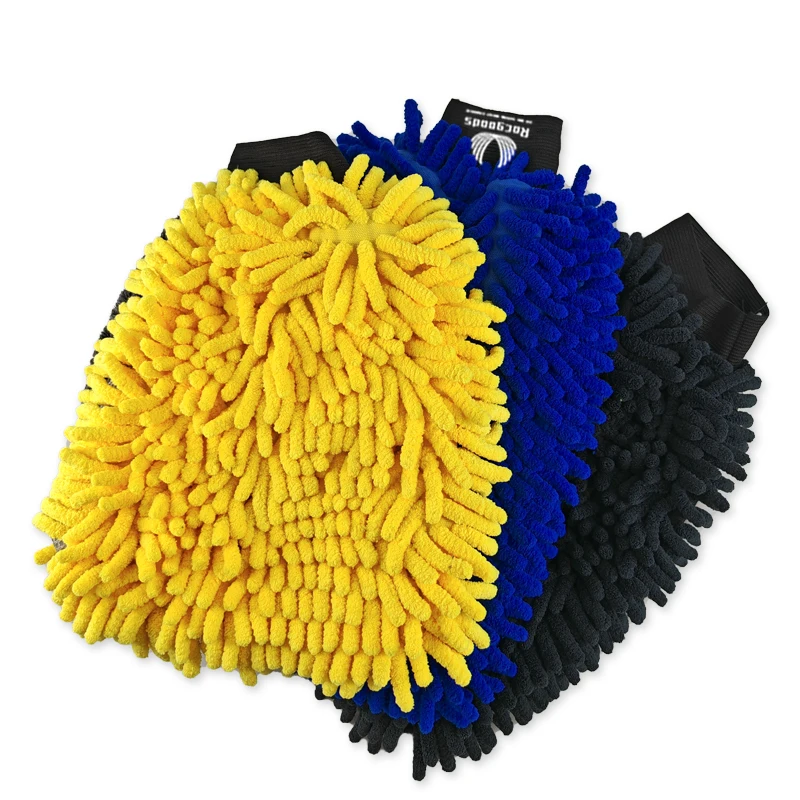 Factory Wholesale Great Durability Car Wash Glove Wash Cleaning Mitt Microfiber Chenille Car Wash Mitt