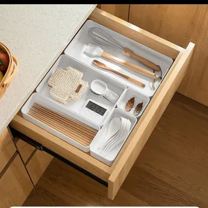 Stackable Kitchen Utensils Storage Box Drawer Organizational Artifact for Tableware Classification Desktop Storage Organization