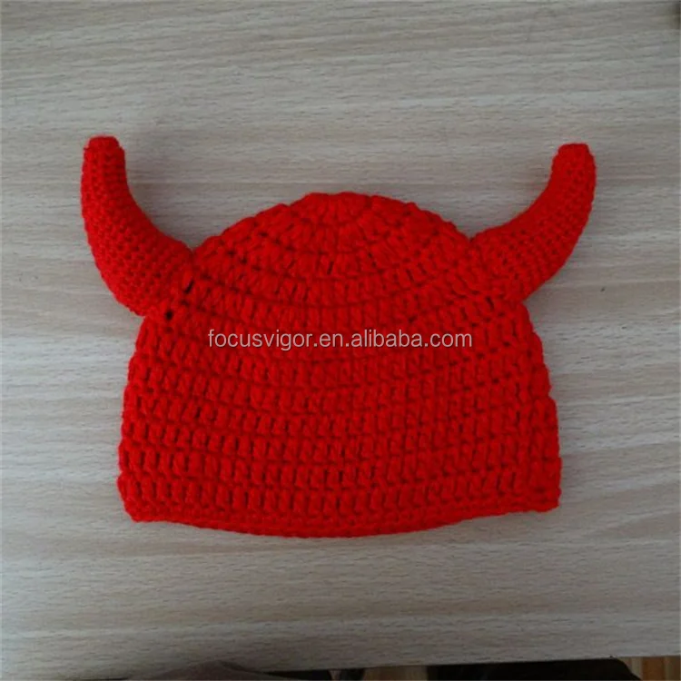knitted devil hat