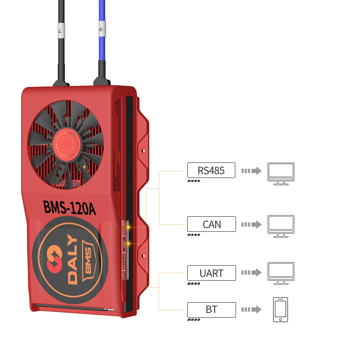 Daly 3.6V 3.7V 3S BMS 12V E-Bike Li Ion Battery 18650 BMS 120A