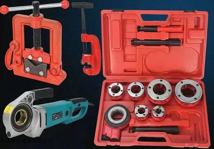6pcs Set Thread Tapping Machine PIPE THREADER KIT PLUMBERS FARMERS HAND TOOL RATCHET DIE STOCK