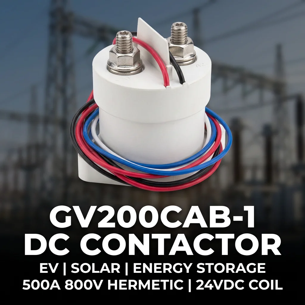 GV200CAB-1 สำหรับเซนซ์ตา-จิกาแวก คอนแทคเตอร์แบบปิดสนิทระดับพรีเมียม 500A, 800V, ขดลวด 24V แบบกระแสตรง (DC) พร้อมขั้วเสริมสำหรับยานยนต์ไฟฟ้า (EV) และระบบกักเก็บพลังงานแสงอาทิตย์ (Solar ESS) ขายส่ง