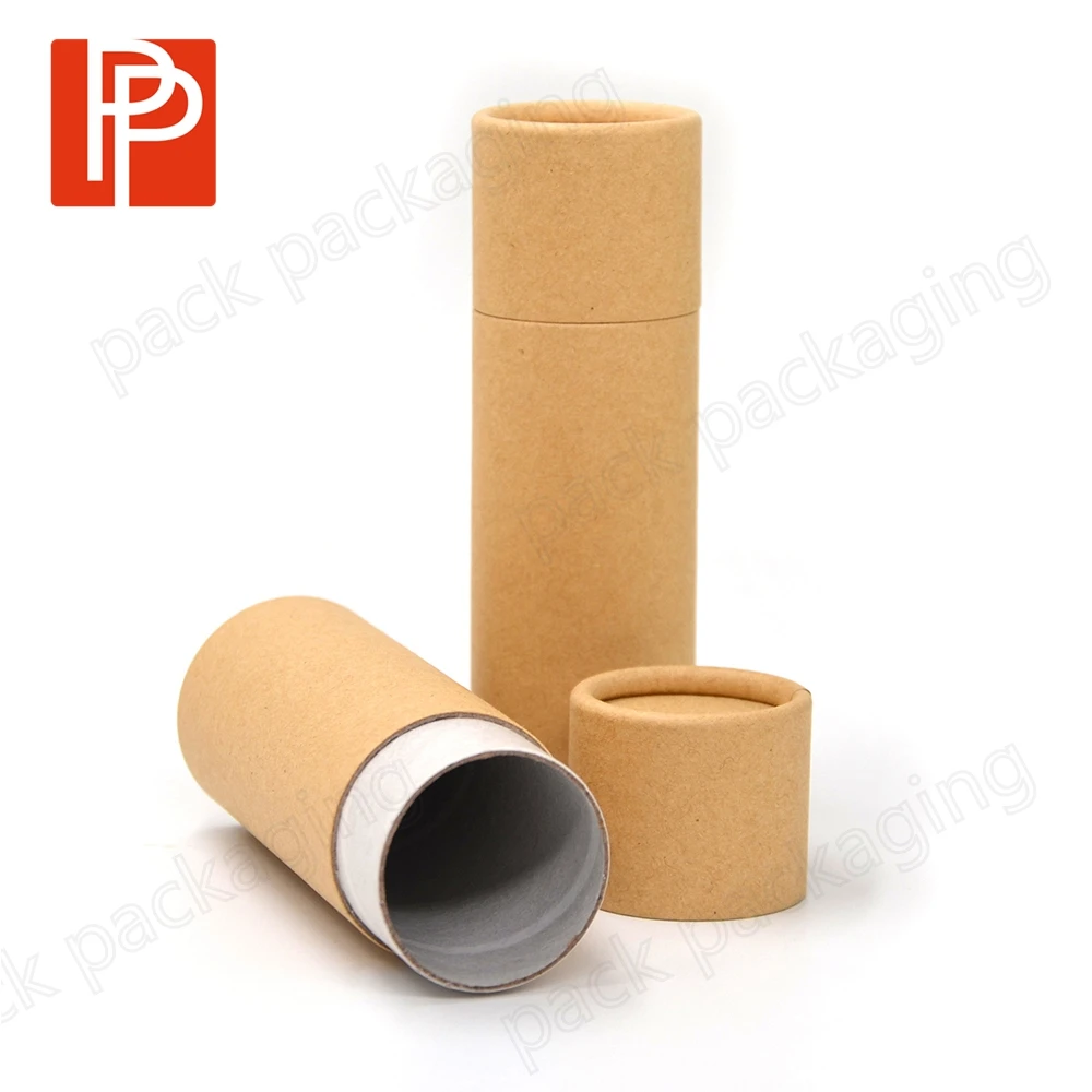 Reusable Cardboard Round Paper Tube Packaging Natural Brown Kraft Paper Boxes Cylinder Boxes
