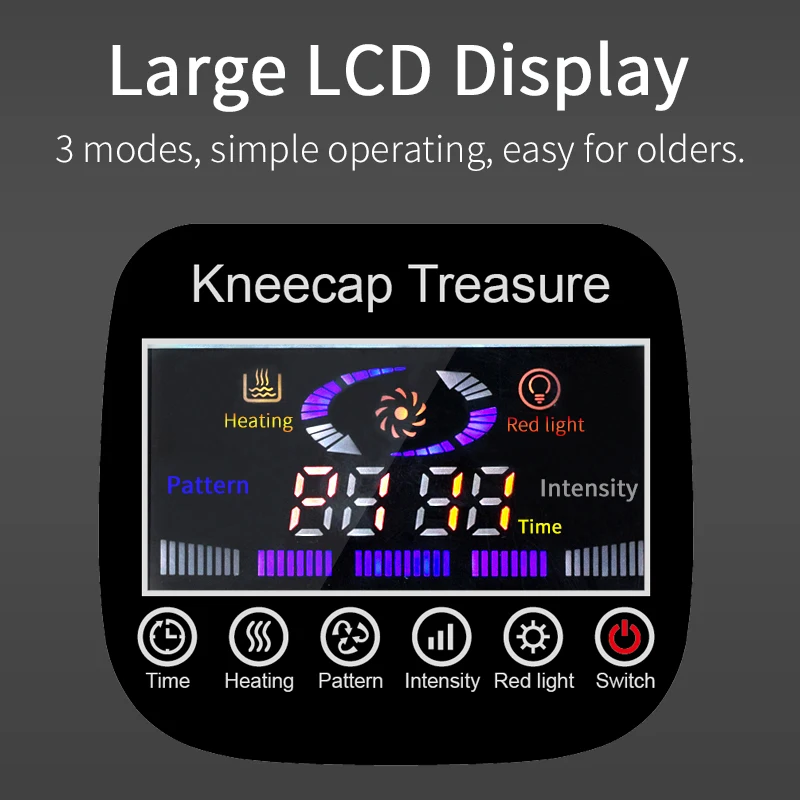 Smart Pain Relief Knee Massager with Large Touch Panel  Red Light Knee Massager with Air Pressure Heat Vibration for Joints