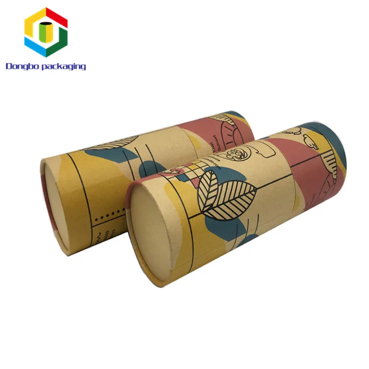 
 Китайский поставщик цилиндрическая индивидуальная печать, перерабатываемая Упаковка из крафт-бумаги  