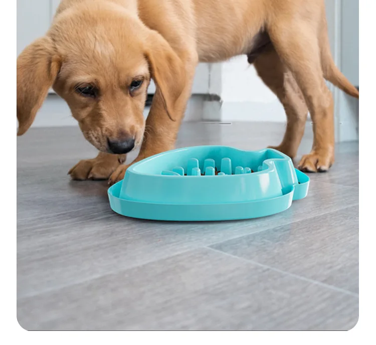 New Anti-Choking Anti-Overflow Anti-Slip Silicone Dog Bowl Slow Food Bowl for Pet Cats PP Dog Bowl Pet Supplies details