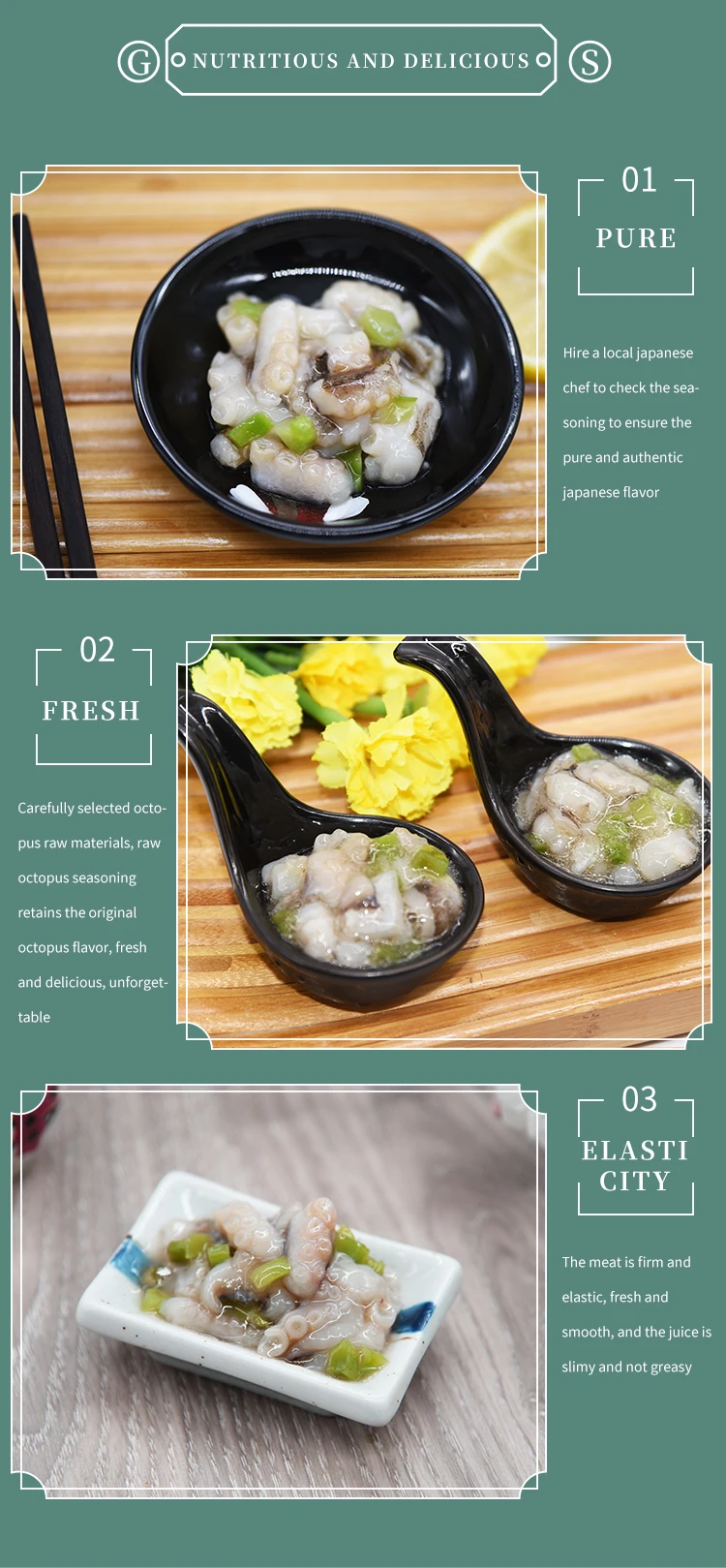 Frozen Seasoned Tako Wasabi Wasabi Octopus For Sale Buy Tako Wasabi