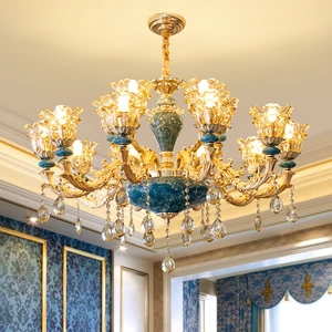 European Vintage Style Pendant Lamp Dining Hotel Classic Art Deco Crystal Chandelier Lighting Fixtures