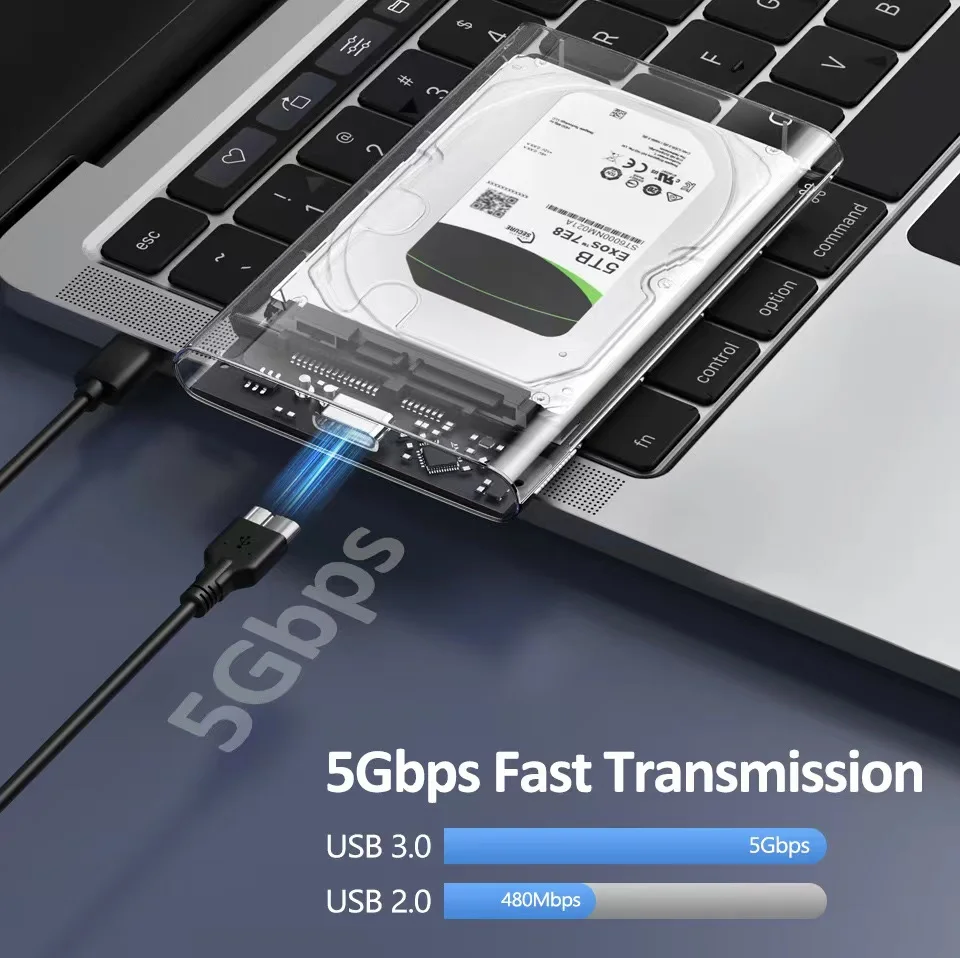 Hard Disk Drive Adapter 2.5 Inch HDD Case USB3.0 Plastic