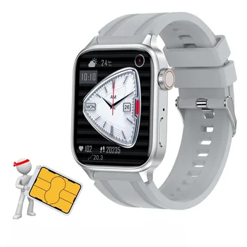 Intelligent GT33 Smart Watch 2024 4G 5G With Sim Card Slot Call 1.96'' HD Screen 400Mah Square Ultra Thin Calling Smartwatch