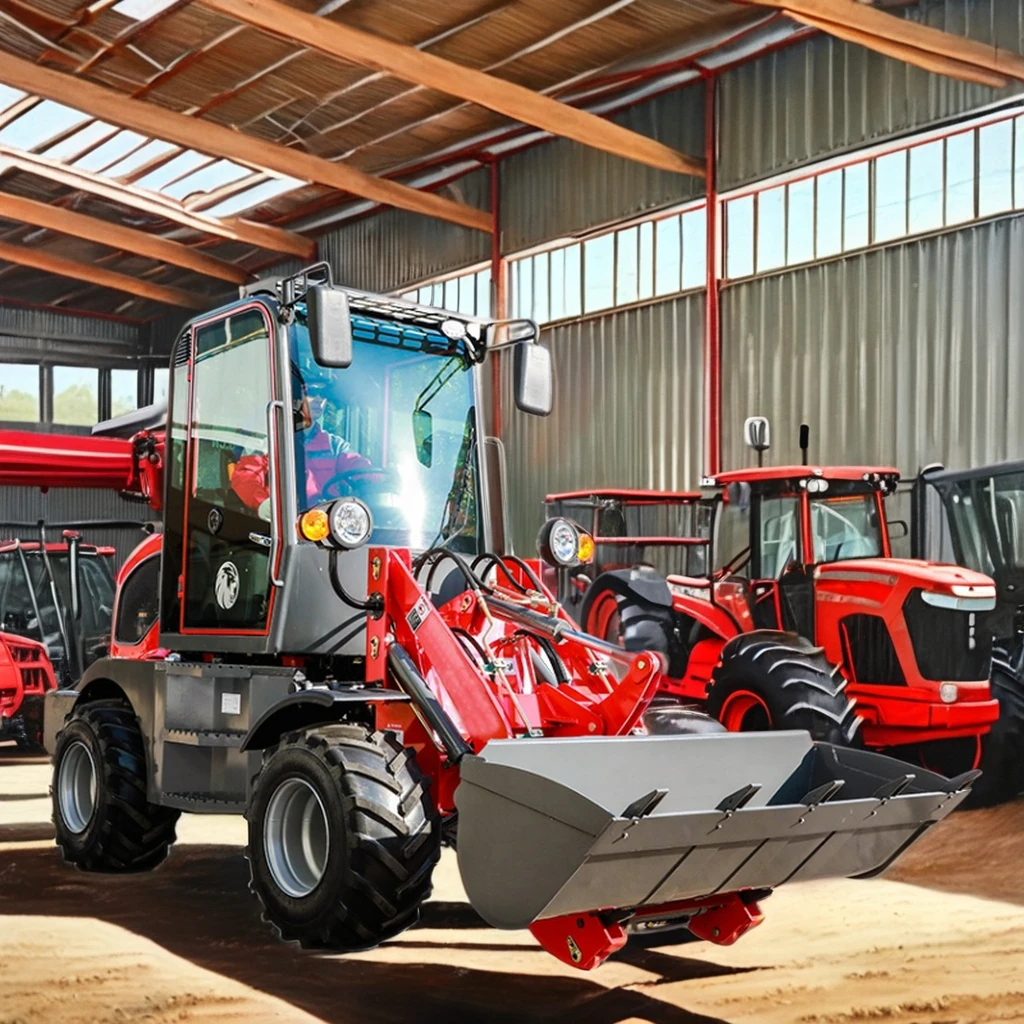 Factory Direct 1.2 Ton Wheel Loader Hoflader K Loader Radlader Front Loader with Engine Motor Pump Gearbox for Farm Work