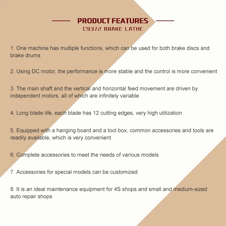 C9372 самый быстрый автомобильный тормозной токарный станок автоматический диск и барабанный