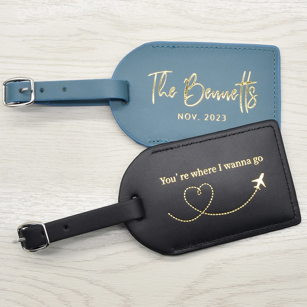 Personalised Custom Leather Luggage Tag Luxury Travel Suitcase Bulk
