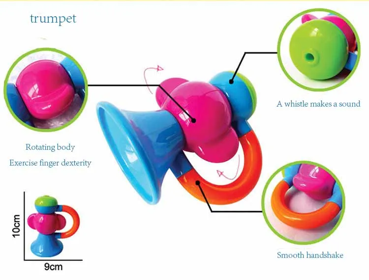 Нетоксичные безопасные пластиковые Забавные музыкальные погремушки Игрушка для раннего развития Набор детских звонков