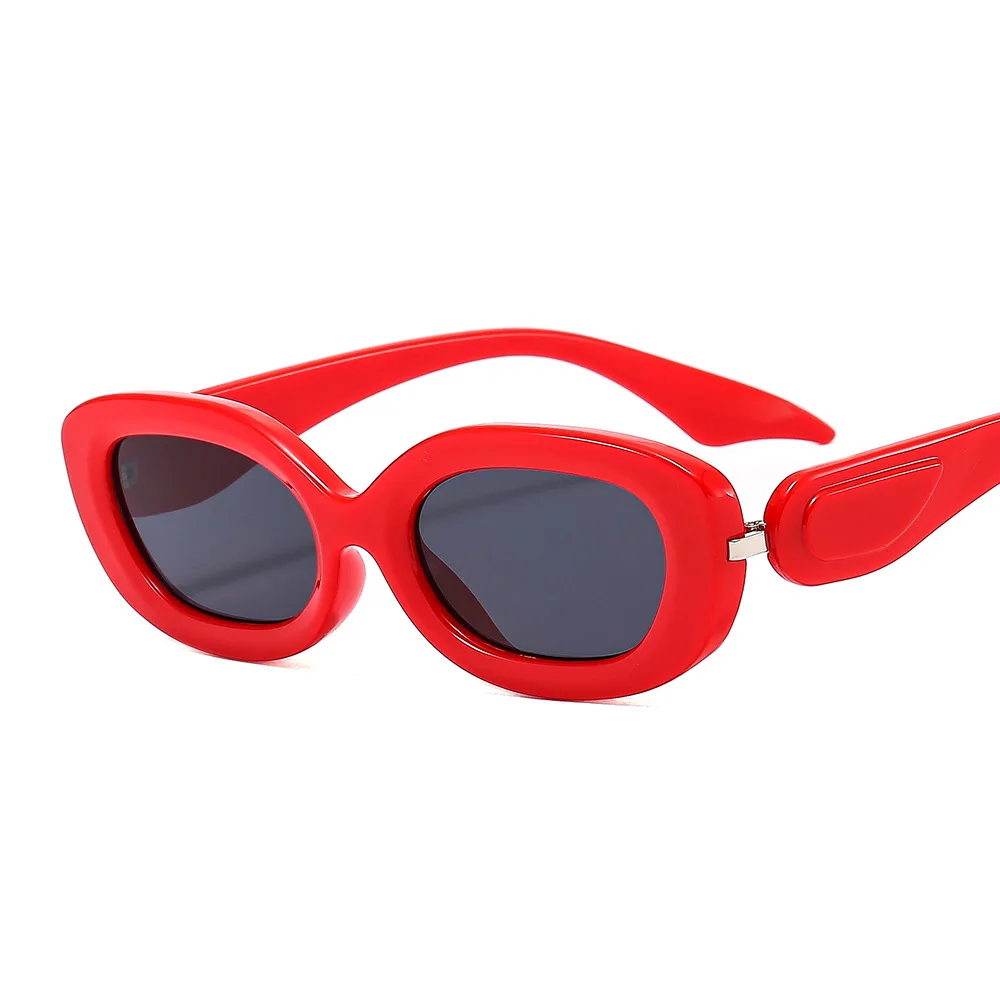 2024 New Fashion Vintage Sunglasses Woman Red Oval Small  display picture 1