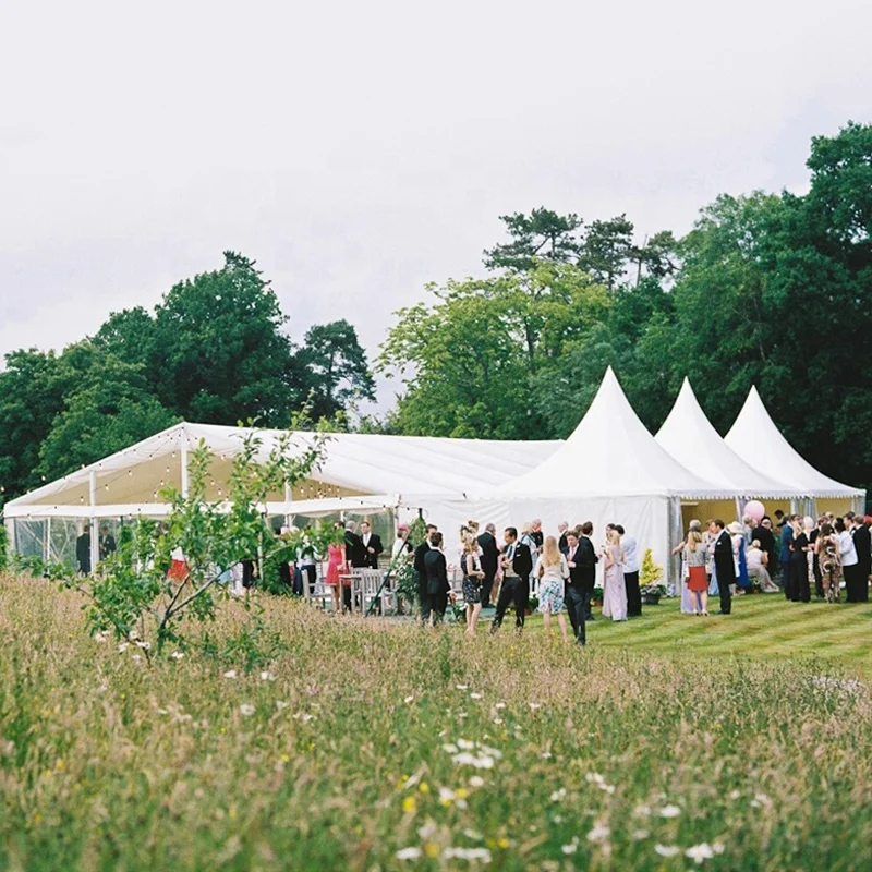 Economic Small Pagoda Tent Canopy White Marquee Pole Tents with Portable Aluminum Frame 10x10ft 20x20ft 30x30ft