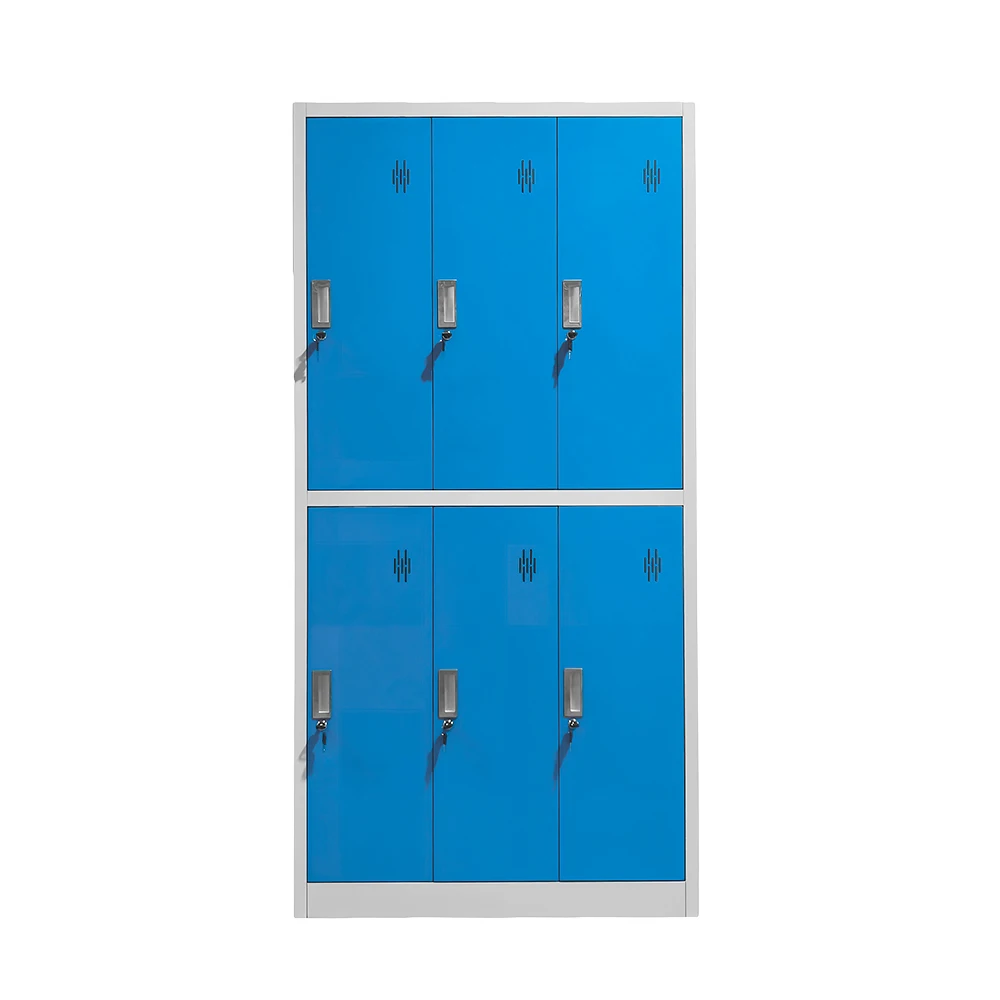 Practical Stainless Steel Metal Wardrobe with Key Lock for Hospital Cabinets Storage Organization Clinics or Living Room