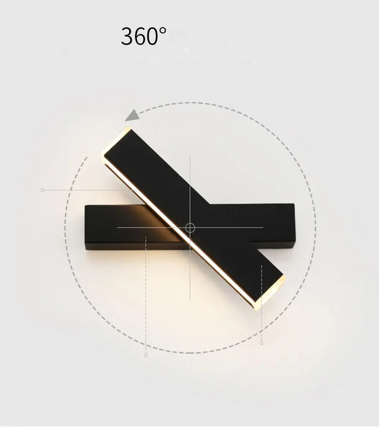 Nordic creative led bedside lamp simple modern bedroom corridor aisle wall rotating wall lamp