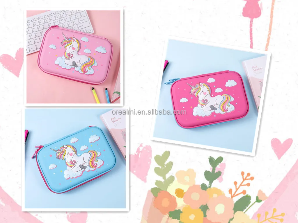 Durable Rectangle Pencil case  Back to School  Daily Use EVA Pencil case for Girl or Boy