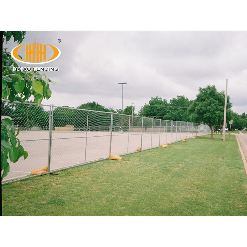 6x12 Portable Galvanized Iron Chain Link Temporary Fence Panel In