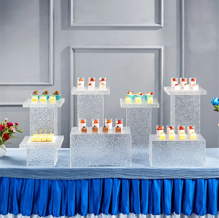 Eco-friendly Acrylic Riser Stands for Wedding Party Decor