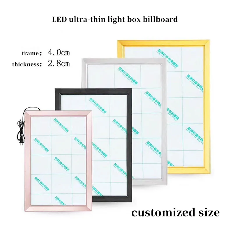 Customized Aluminum Frame Super Slim Led Light Box Advertising Hanging Ultra Slim Light Boxes