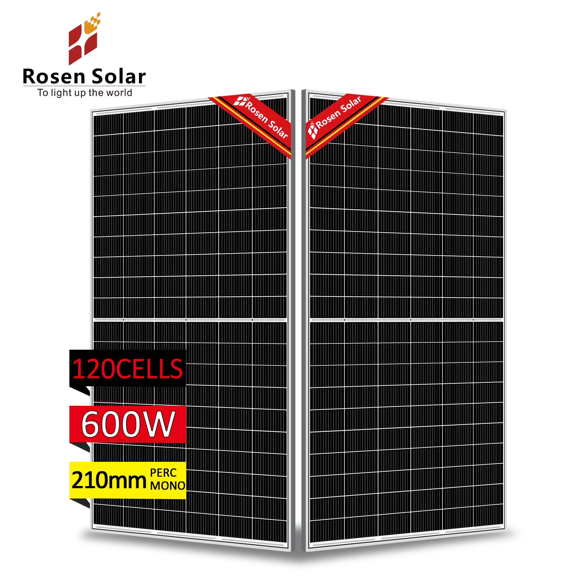 High efficiency 600w mono half cell solar panel for Complete Home Solar System