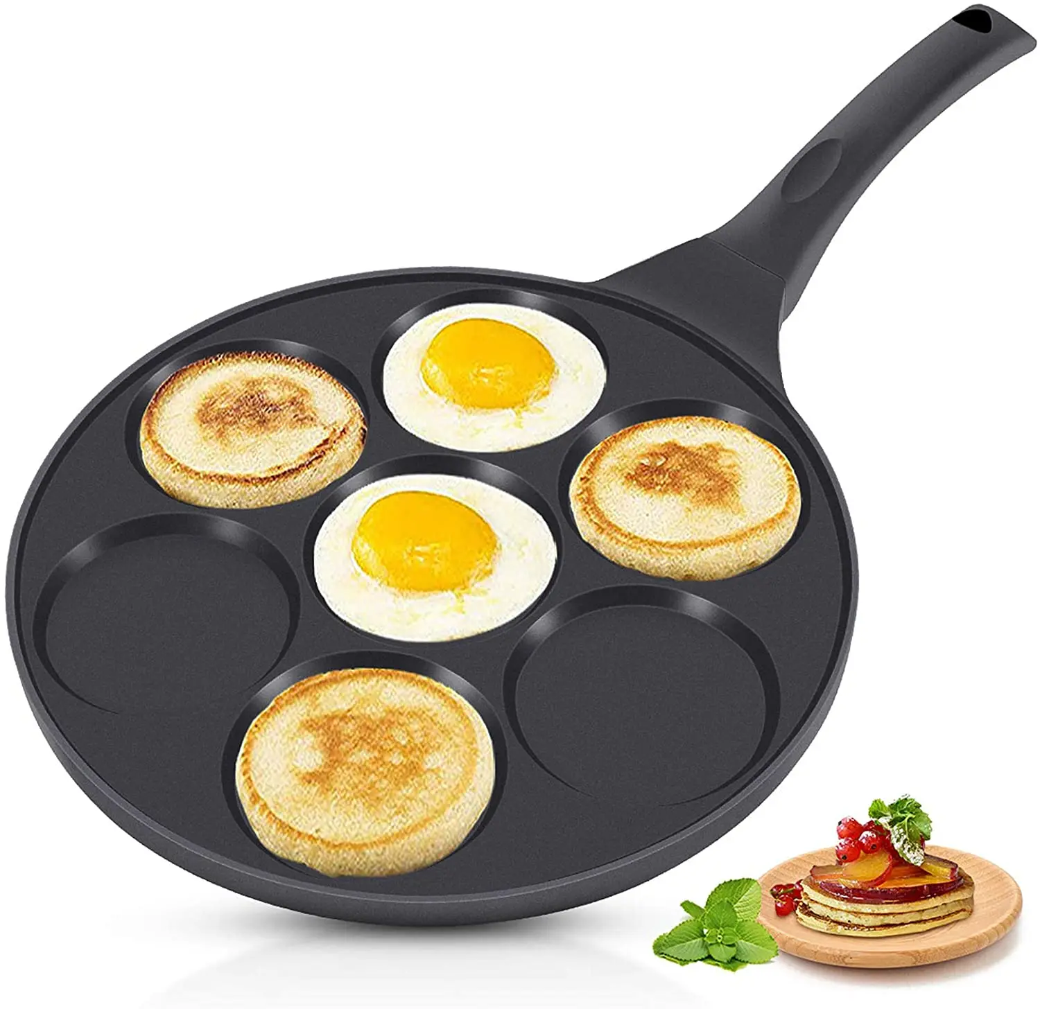 10 Inch Pancake Mold Pan With 7-Cup Animal Mold Blini Pan Breakfast Griddle Egg Frying Pan for Kids,100% PFOA Free Non-stick Coating Pancake Maker Pan Nonstick Griddle 