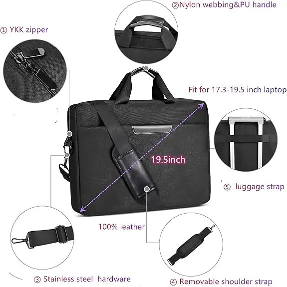 product portable multi function laptop bag shoulder bag briefcase for 15 16 17 inch laptop waterproof material bags for computers tablet-29