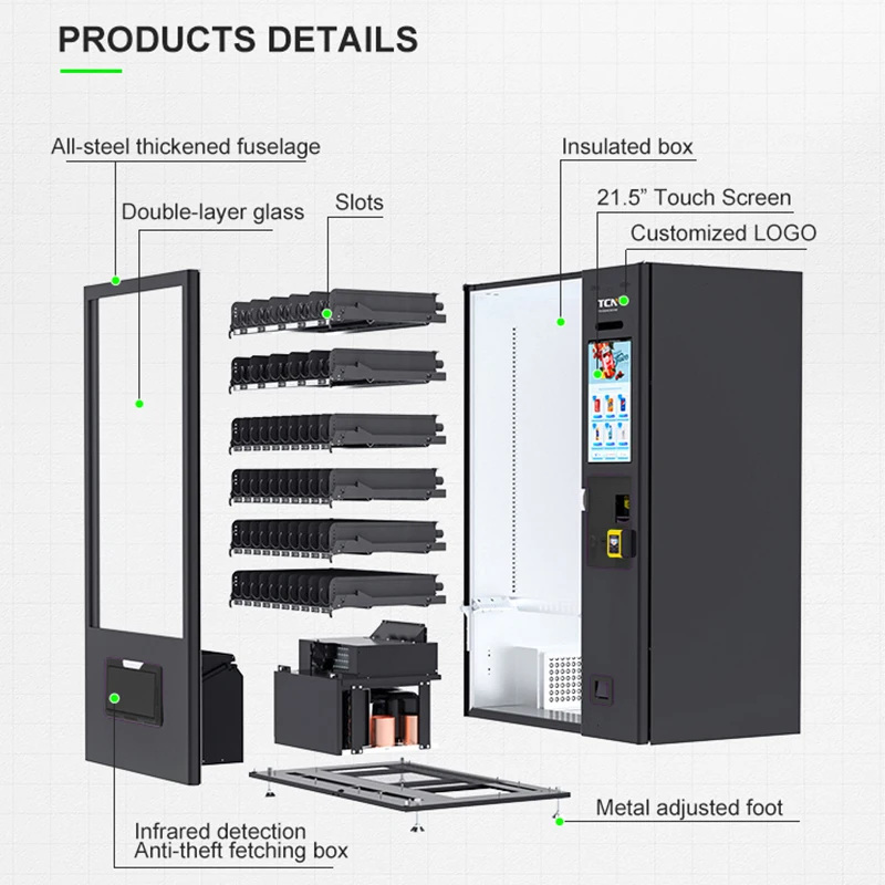 TCN Self-Service Automatic Touch Screen Drink Snack Vending Machine Europe