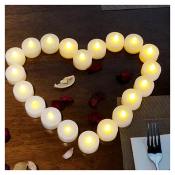 Wholesale Mini Plastic wedding Decorative Flickering Flameless Battery Operated LED Tealight Tea Light Candle