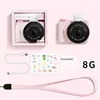 Coral Pink CameraNo card + stickers + lanyard +