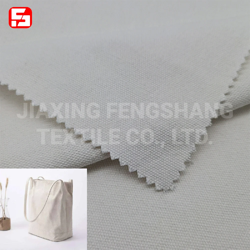 Wholesale Fabric Textile Pure White Cotton 2x2 Canvas Lienyarn Fabric for  Canvas Cloth Tote Bag Material Cotton Woven Fabric