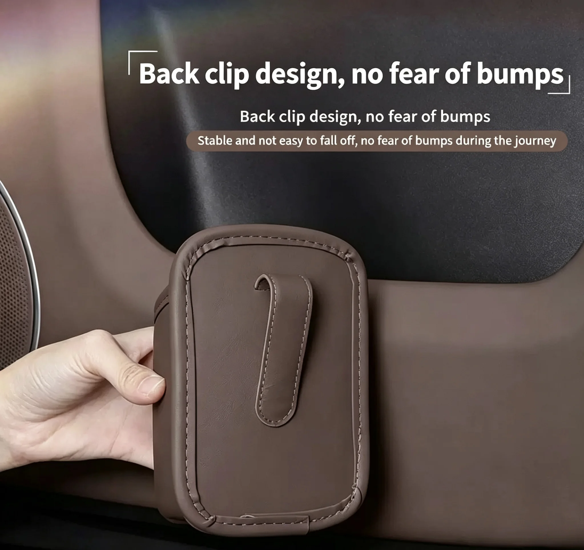 Koifung Universal Car Door Seat Back Cup Holder Storage Bin PU Material Back Clip Design Water Cup Organizer