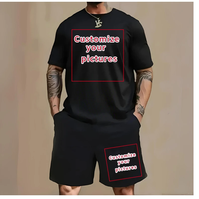Men's Cute Avocado "You Complete Me" Print 2-Piece Outfit Oversized T-shirt and Drawstri aperçu 3