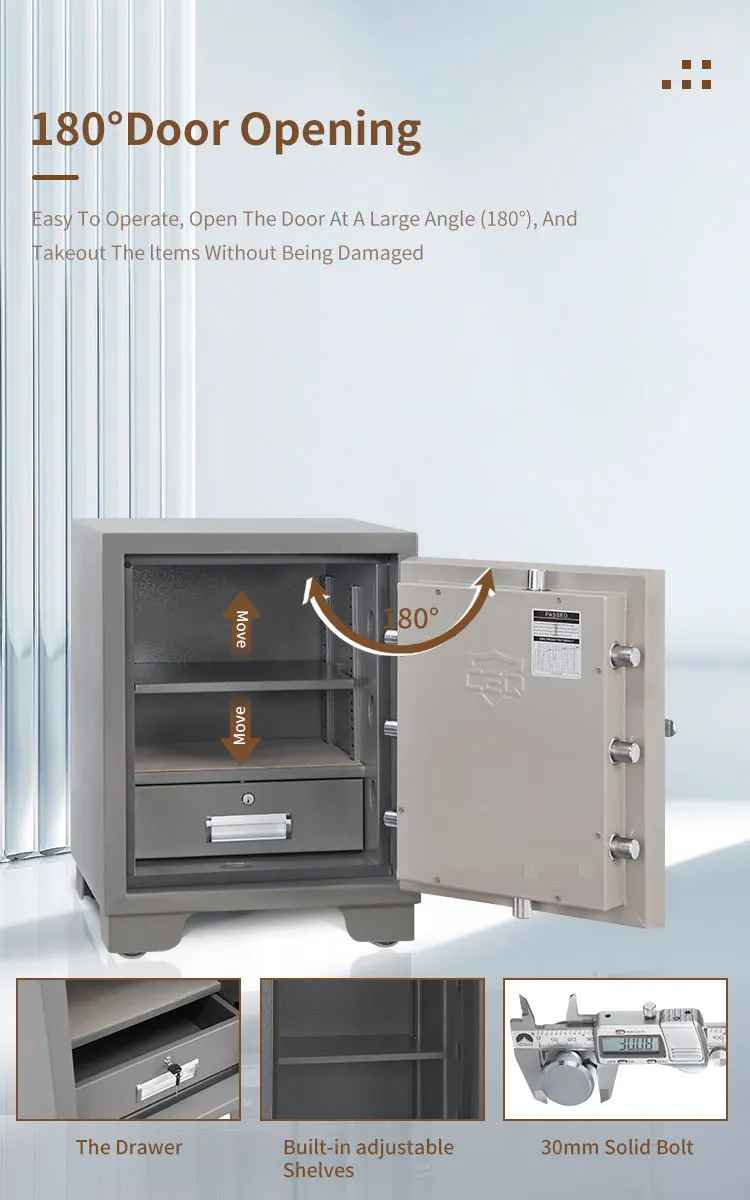CEQSAFE High Strength Fire Proof Security Safes Home Dimensions Waterproof Key Cabinet Money Safety Box Lock Fireproof Safe factory