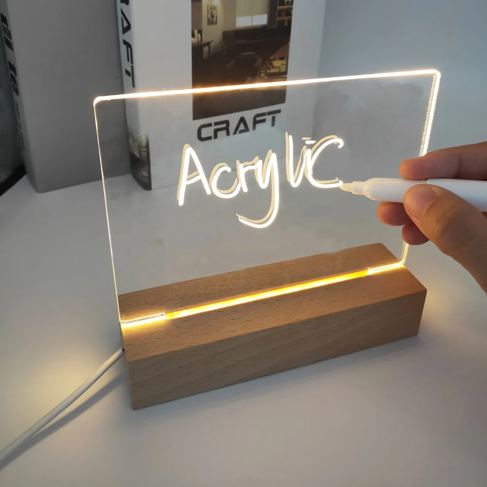 Note Board Creative Led Night Light USB Message Board Holiday Light With Pen Gift for Children Girlfriend Decoration Night Lamp