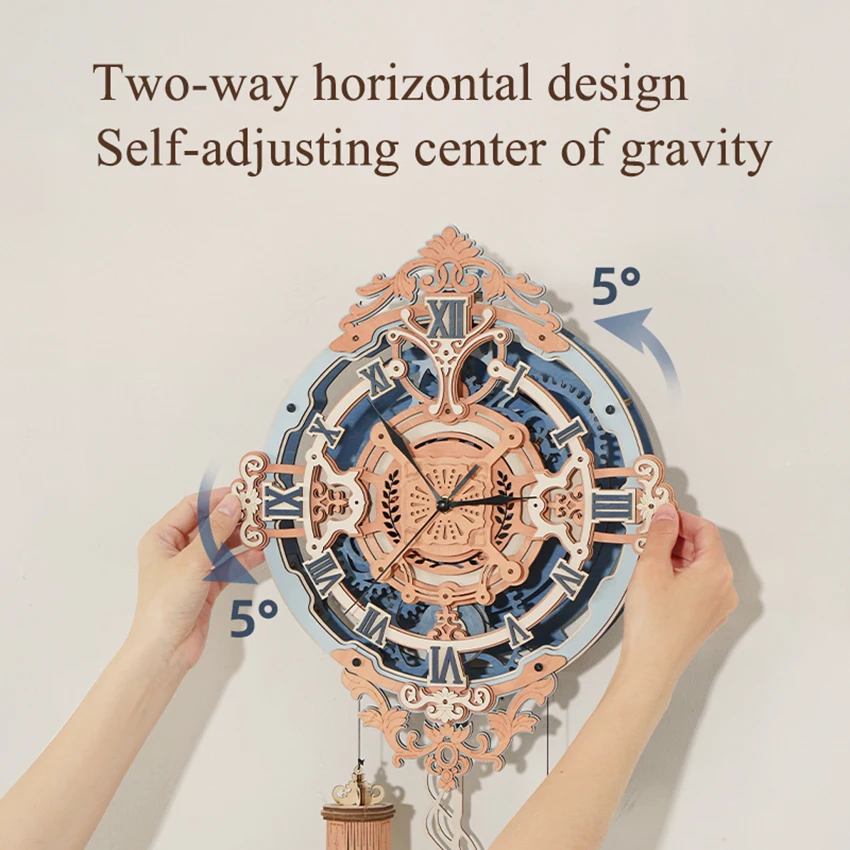 Robotime Rokr LC701 Romantic Note Wall Clock Mechanical Gear Wooden 3D Diy Handmade Assembled Jigsaw Puzzle Toys