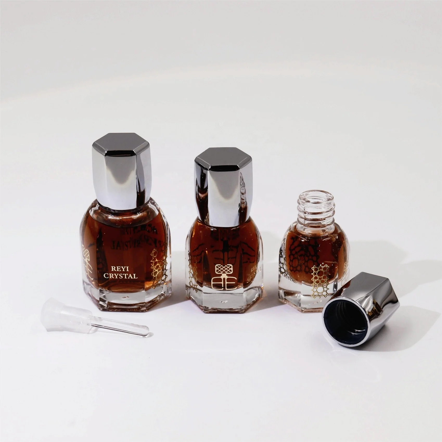3ml 6ml 12ml Arabic Oud Oil Glass Bottle Perfume Glass Bottle with Zamak Cap