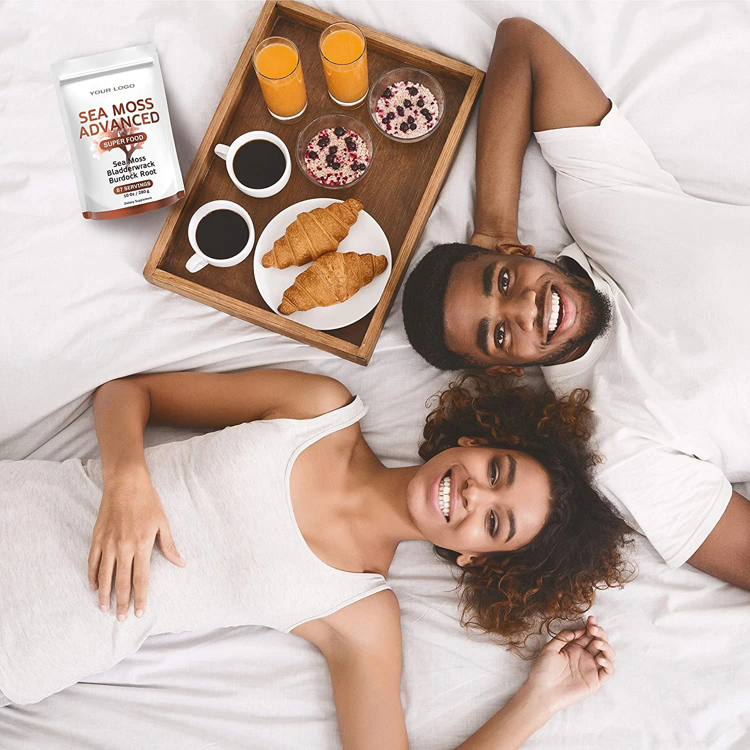 Herbal Extract Seamoss Drink Immune System Booster Vegan Sea Moss Powder Packets With Bladderwrack & Burdock Root
