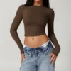 Brown LongSleeves Top