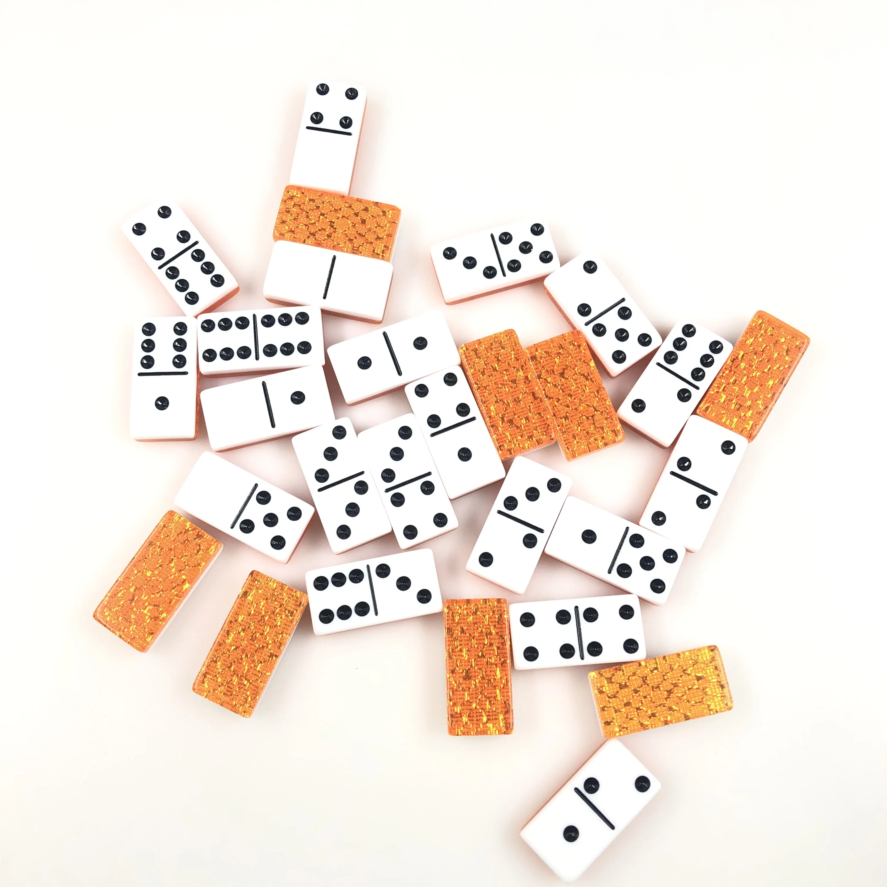 Customized JUMBO Glitter Back Domino Block - 2 Layer Double 6 Game