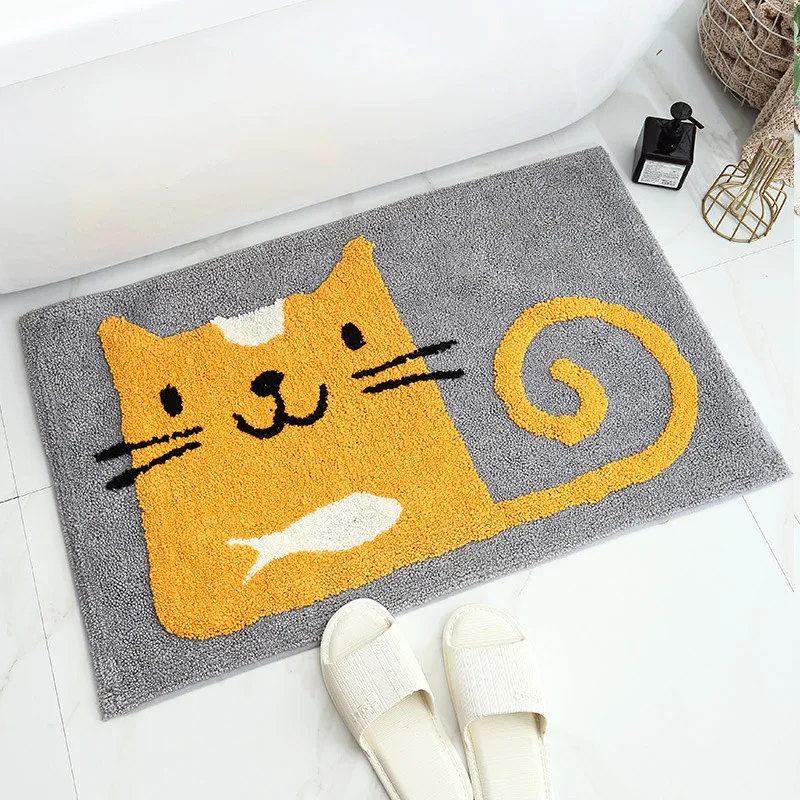 Microfiber TPE Backing Indoor Mats Creative Animal Design Children Room Doormat Non slip Bath Mat Kids Play Carpet