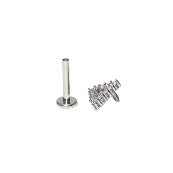 Zircon Edge Triangle 316L Surgical Steel Internally Threaded Labret, Monroe, Cartilage Stud Rings